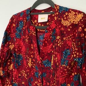 Loveliest red modern floral blouse
